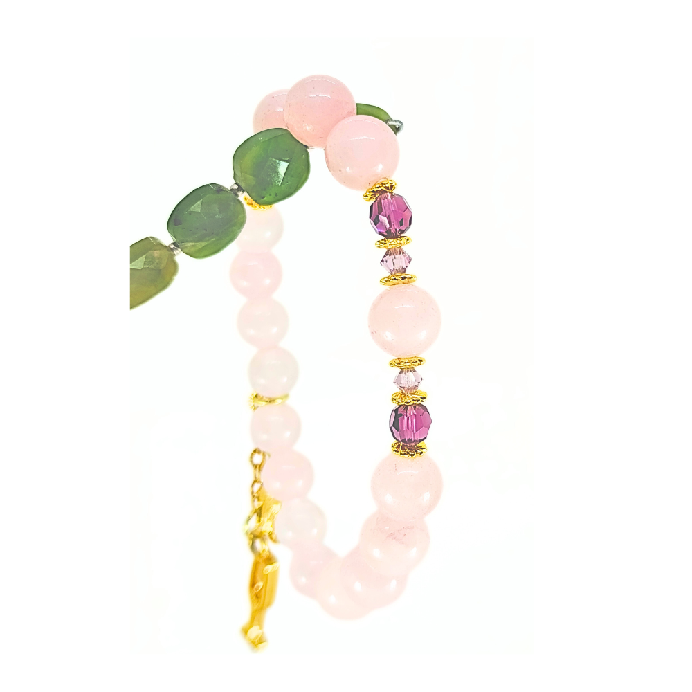 Pulsera  vino rosado - Cuarzo rosa