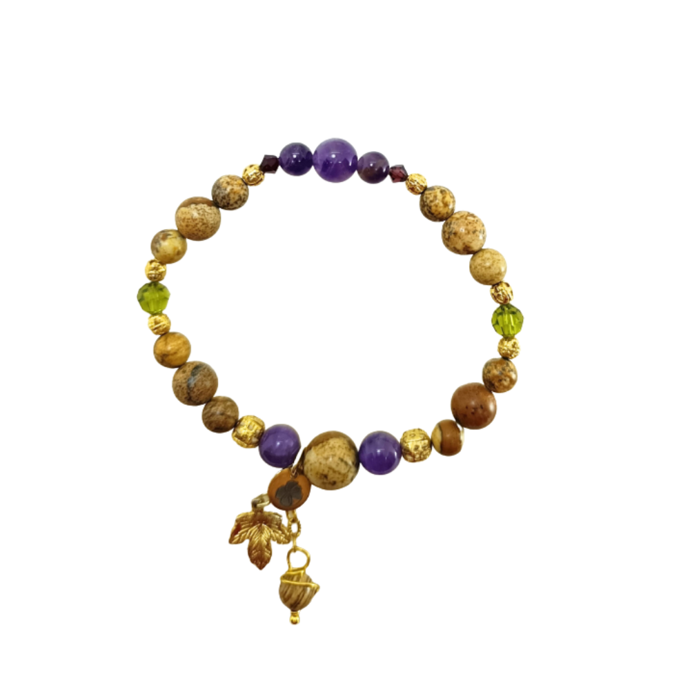 Pulsera uva tinta arena - Amatista