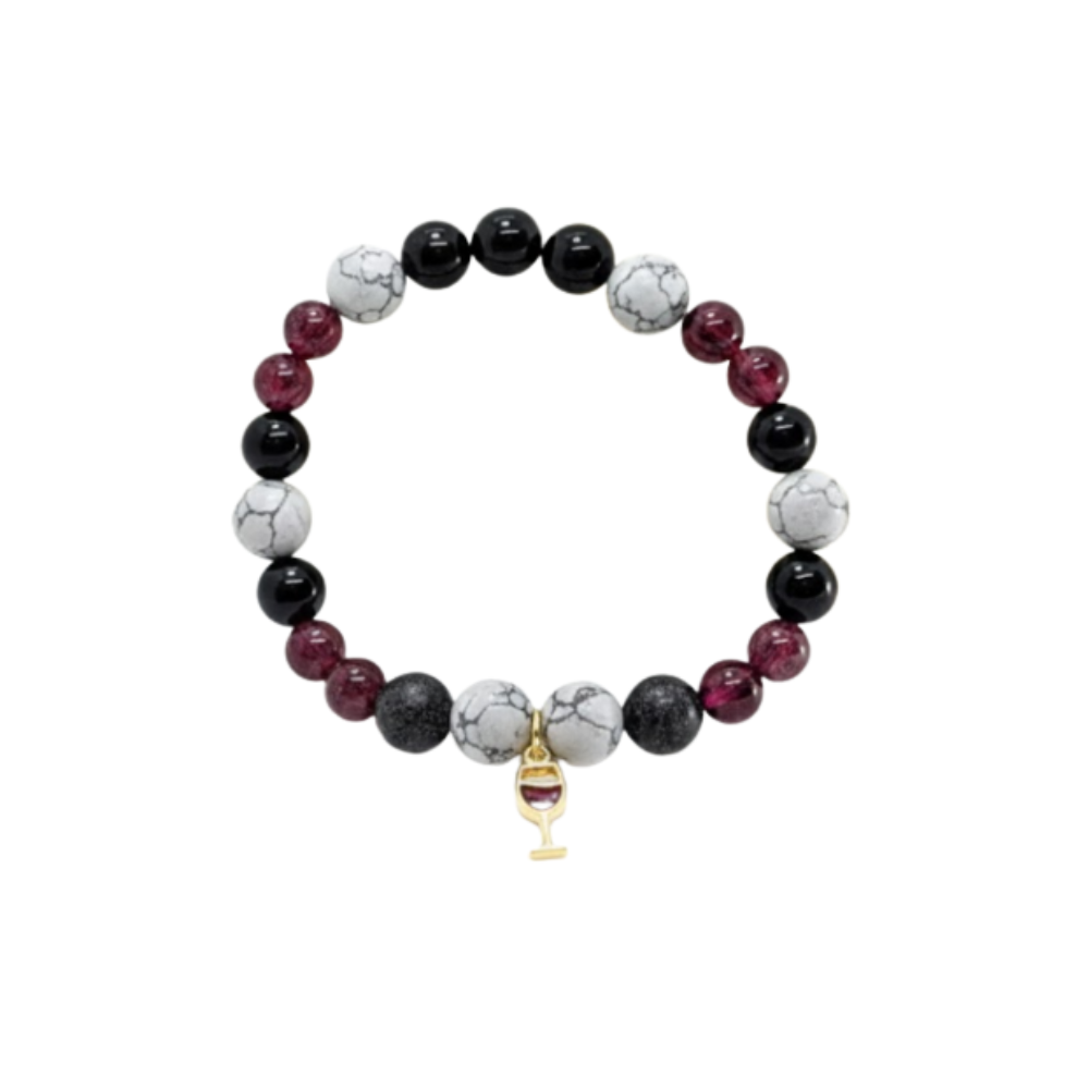 Pulsera uva tinta caliza - Granate