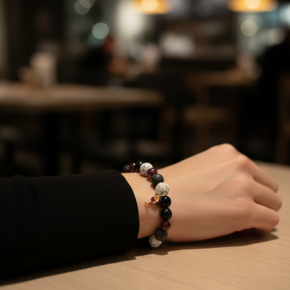 Pulsera uva tinta caliza - Granate