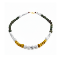 Collar uva blanca caliza - Ojo de tigre