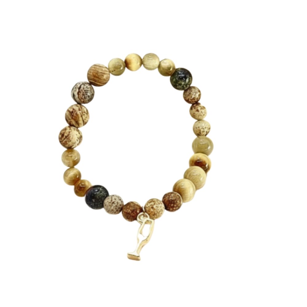 Pulsera uva blanca arena - Ojo de Tiigre