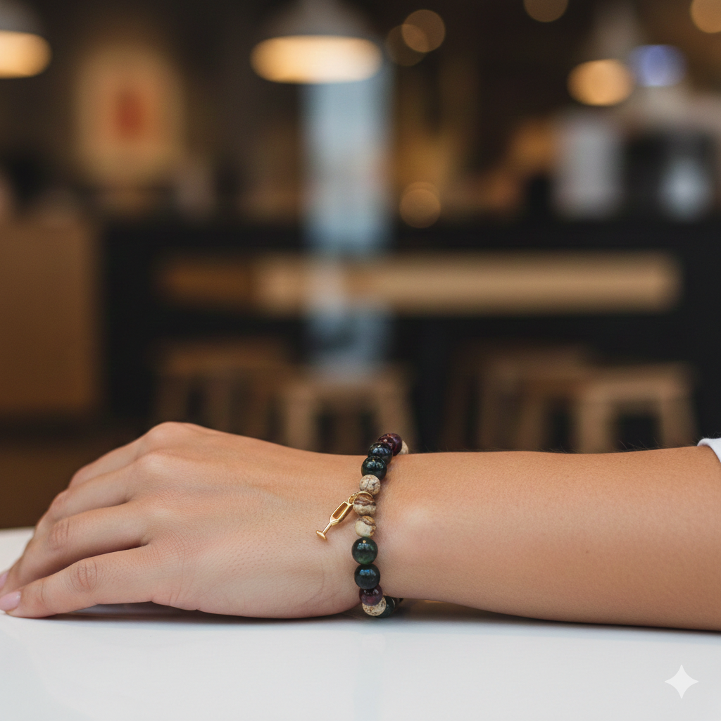 Pulsera uva tinta arena - Granate