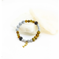 Pulsera uva blanca caliza - Ojo de tigre