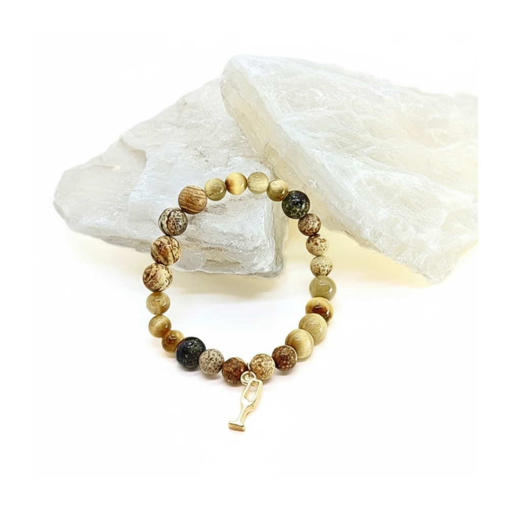 Pulsera uva blanca arena - Ojo de Tiigre