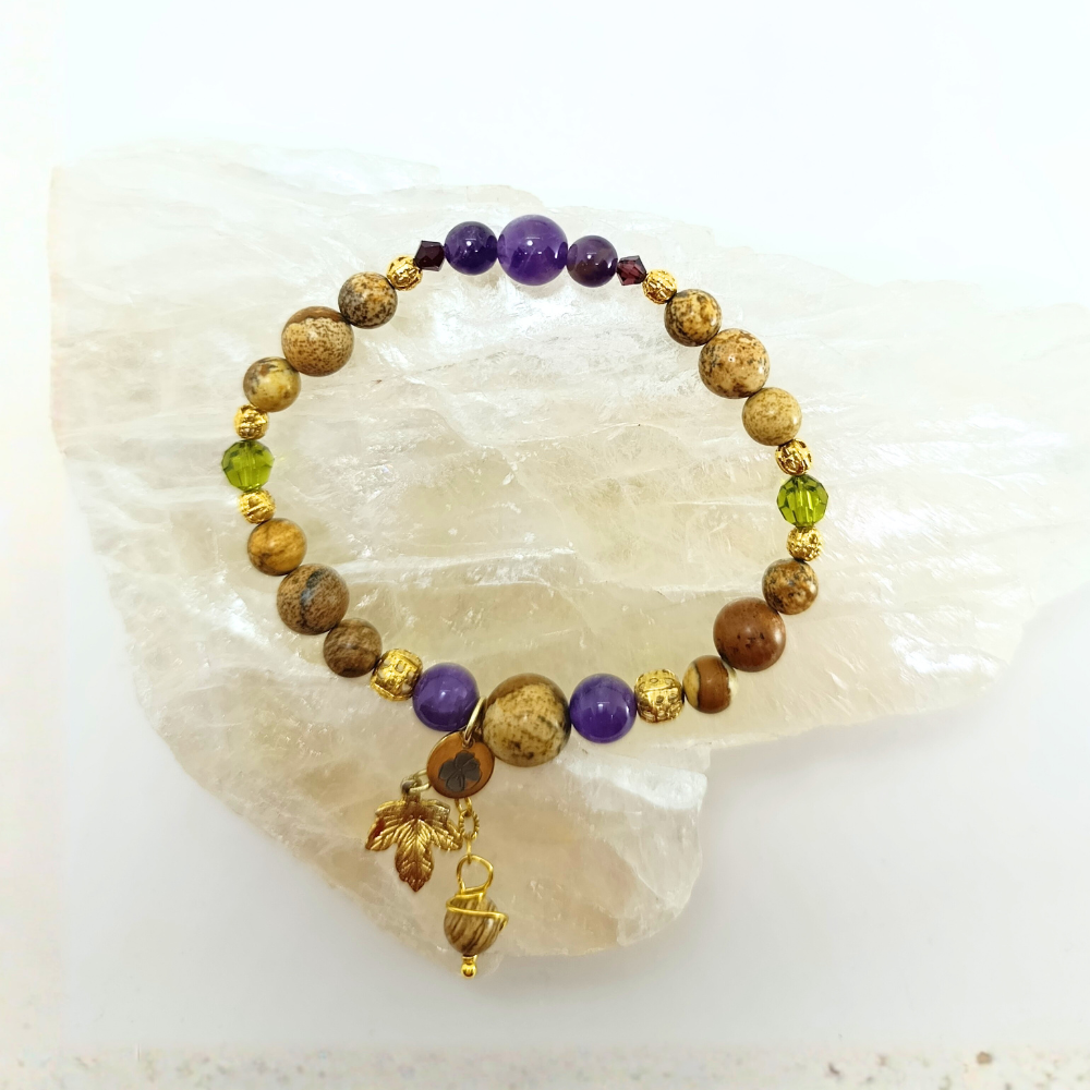 Pulsera uva tinta arena - Amatista